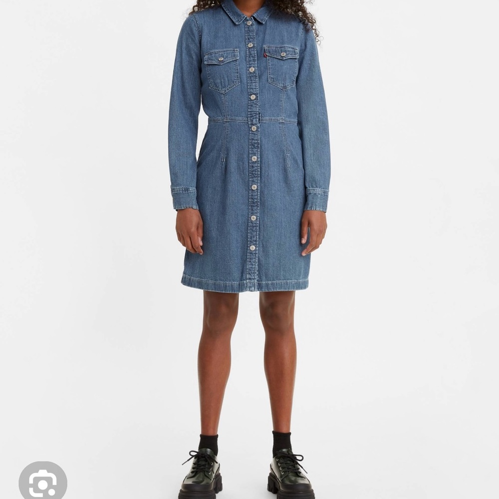Levi's Blue Long Sleeve Denim Dress